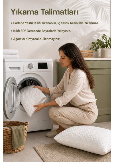 Oversize Therapy %100 Visco Ortopedik Visko Yastık 50x70x20 - Baş Boyun Desteği 1 Adet Beyaz