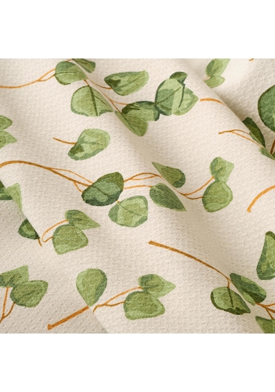 Bella Maison Ocaliptus Pamuklu Tek Kişilik Baskılı Pike Yeşil 150x220 CM Yeşil