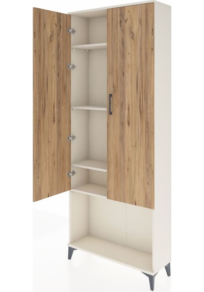 Arges Dolap 4 Raflı 2 Kapaklı 88x30x221 Aytaşı-çam Aytaşı