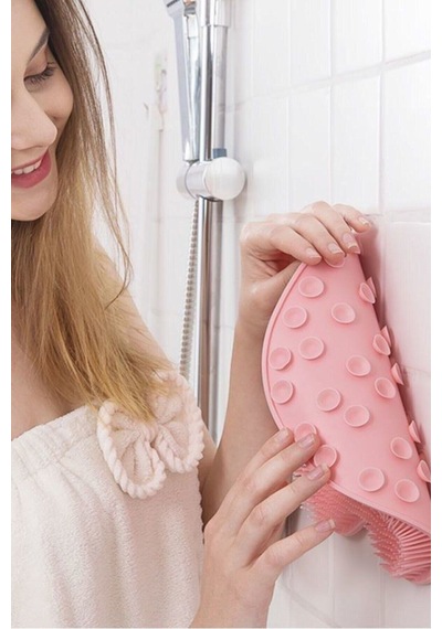 Pazarız Çok Amaçlı Vantuzlu Esnek Yumuşak Banyo El Ayak Vücut Plastik Duş Matı Plastik Banyo Matı