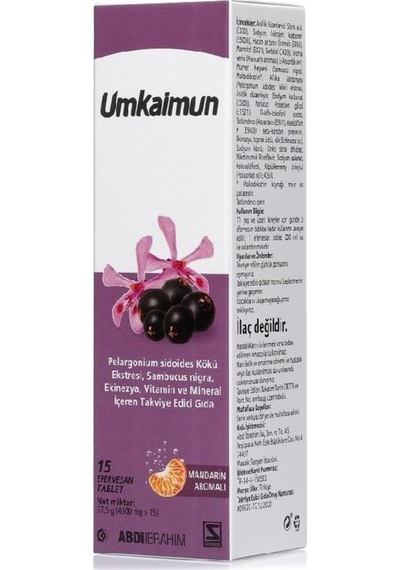 Umkaimun Sardunya Ekstreli Takviye Edici Gıda 15 Efervesan Tablet