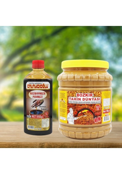 Kalaycıoğlu Bozkır Kavrulmus Kepekli Tahini 1900 G + Keçiboynuz Pekmezi 950 G