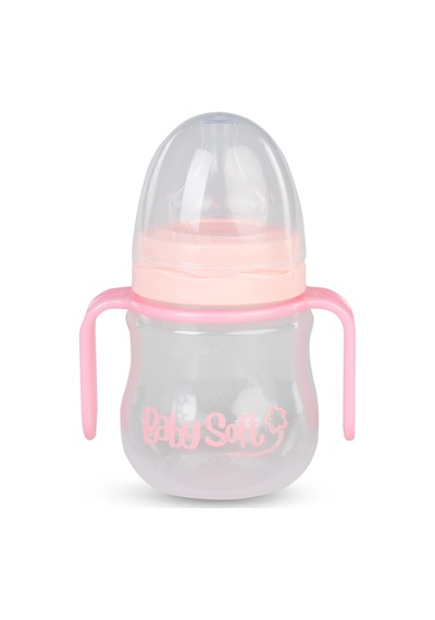 Baby Soft Geniş Ağız Kulplu Biberon 150 Ml - Pudra