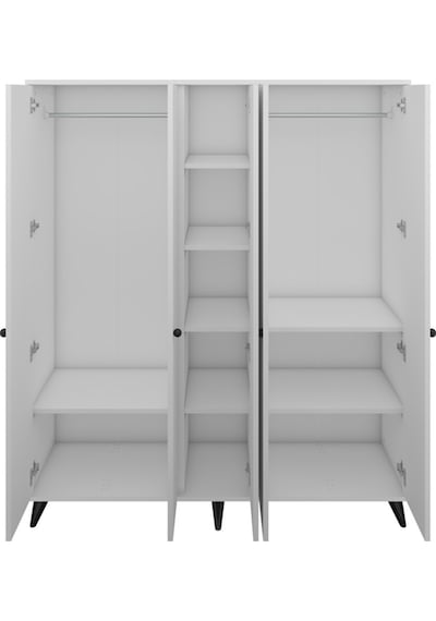 Simple Gardırop 7 Raflı 5 Kapaklı 2 Askılı 150x44x176 Beyaz Beyaz Simple Gardırop 7 Raflı 5 Kapaklı 2 Askılı 150x44x176 Beyaz Beyaz