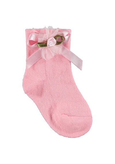 Civil Baby Rose Aksesuarlı Kıvrık 2'li 6- Bebek Kız Çorap Set Standart