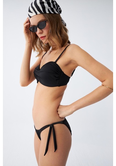 Akbeniz Kadın Straplez Siyah Bikini Takımı