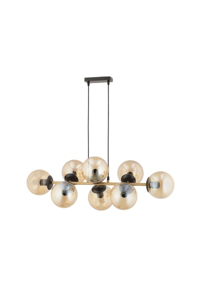 Cross 8'li Eskitme Bal Rengi Glob Camlı Modern Sarkıt Avize Oturma Odası Salon Eskitme Eskitme
