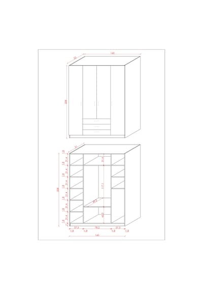 Asra Trend Lüks 4 Kapaklı 3 Çekmeceli Gardırop %100 Mdf Askılı Düzenleyici Elbise Dolabı G02 Karina - Beyaz Asra Trend Lüks 4 Kapaklı 3 Çekmeceli Gardırop %100 Mdf Askılı Düzenleyici Elbise Dolabı G02 Karina - Beyaz