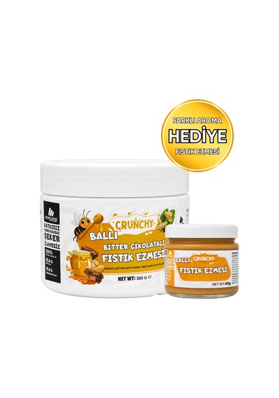 Mustang Nutrition Ballı Bitter Çikolatalı Crunchy Fıstık Ezmesi 350 Gr 25,08 Gr Protein + 40 Gr Fıstık Ezmesi Hediyeli
