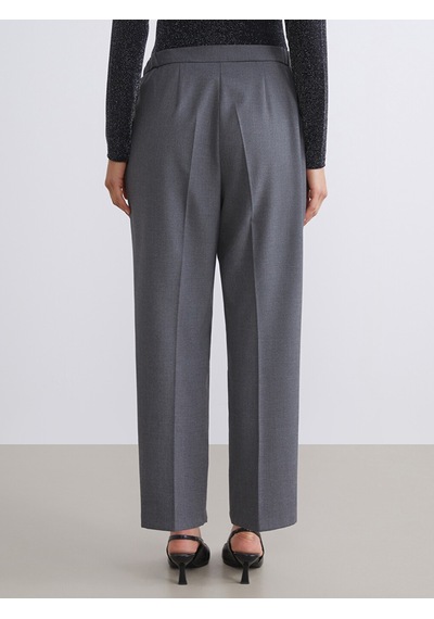 Lcwaıkıkı Classic Gri Loose Fit Kadın Pileli Pantolon