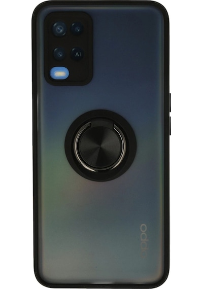 Newface Oppo A54 4g Kılıf Montreal Yüzüklü Silikon Kapak Glblseme - 26 - Siyah Sıyah