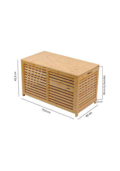 Digithome Bambu Oyuncak Sandığı Oyun Odası Düzenleyici Oyuncak Dolabı Saklama Sandık Db-0032 Kahverengi
