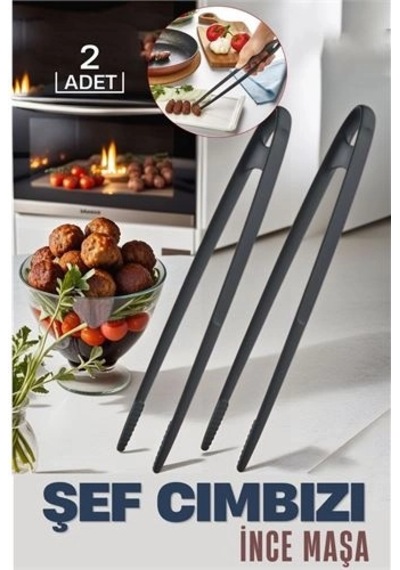 Şef Cımbızı İnce Maşa Kragness Design 719191 Açık Beyaz