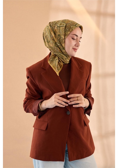Silk Home Yaz Esintisi Eşarp 150002-24 Hardal, Yeşil, Süpürge Sarısı