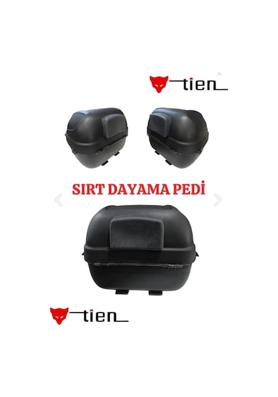 Tien 35 Litre Motosiklet Arka Çantası Sırt Dayamalı Siyah Siyah