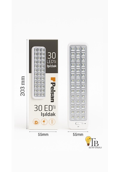 Pelsan 30 Led Li Şarjlı Işıldak Depo Ve Atölye İçin Güçlü Acil Aydınlatma 8 Saat Kesintisiz Işık 1
