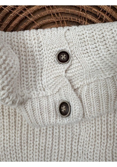 Bebicix Triko Kazak Oversize Esnek Salopet Bereli Unisex Bebek Takım Yesil