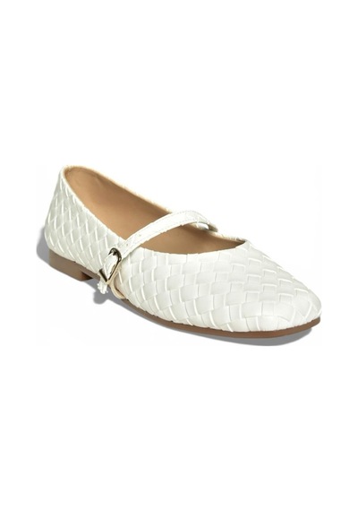 Fox Shoes Y726368209 Beyaz Düz Kadın Babet Beyaz