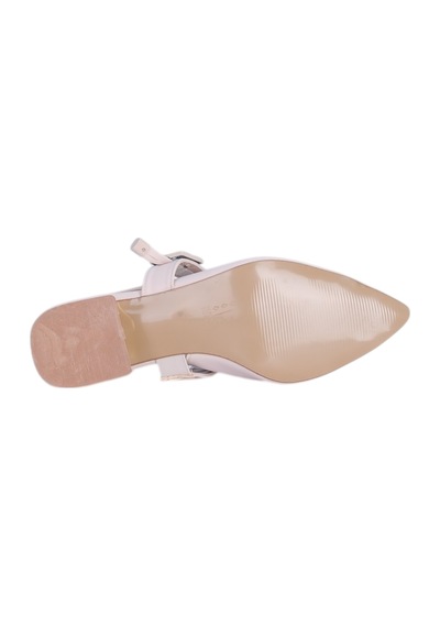 Esracan 2808 3cm Slingback Kadın Topuklu Ayakkabı Krem