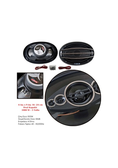 Carub Oto Hoparlör Seti 16x24cm 6x9 İnç 1000W 5 Yollu Oval Otomobil Ses Sistemi 2li Takım BR2749923