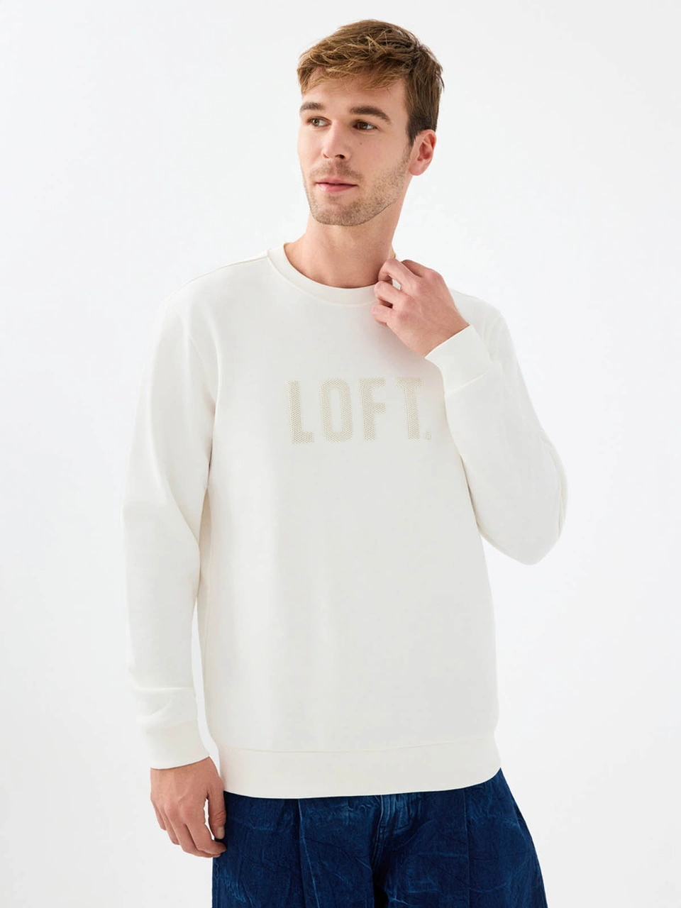 Loft Regular Fit Beyaz Erkek Sweatshirt Lf2041537 Beyaz