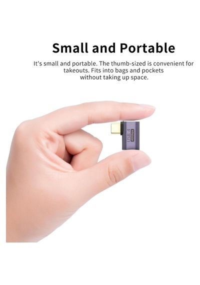 Cr47 Usb4 Type-c Dişi - Erkek Dönüştürücü Adaptör 40 Gbps Veri Transferi, 100w Pd Hızlı Şarj & 8k Görüntü Aktarımı Destekli Mini Dönüştürücü
