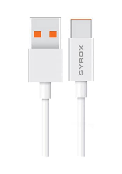 Syrox M67tk 3.0a 67w Turbo 1mt Usb-a - Type-c Şarj & Data Kablosu - Beyaz
