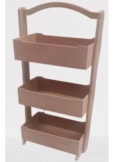 Hobi 90304 Raf Terek 3 Lü Geniş İç Hacimli Cnc Kesim Ahşap Mdf Ham El Yapım Diğer