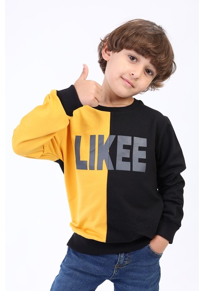 Toontoy Kids Toontoy Erkek Çocuk İki Renkli Baskılı Sweatshirt Bordo