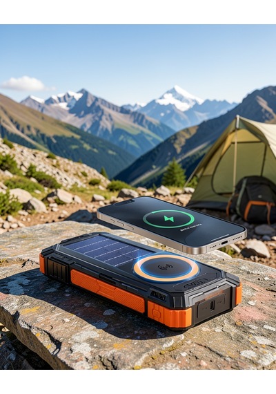 20000 Mah Güneş Enerjili Kablosuz Şarjlı Taşınabilir Batarya Çok Renkli