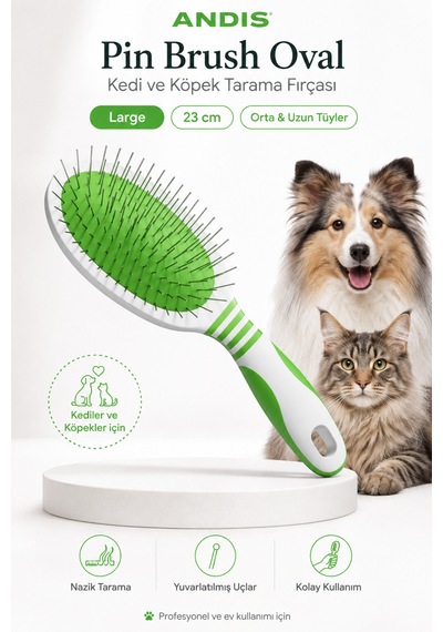Andis Pin Brush Oval Kedi Ve Köpekler İçin Hassas Tarama Fırçası Medium