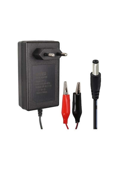 Weko 14.4 Volt - 1 Amper 5.5 2.5 Mm Uçlu + Krokodil Aparatlı Akü Şarj Cihazı Wk-29112