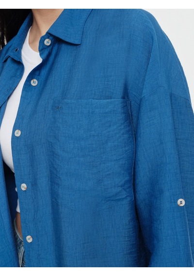 Oversize Kadın Tunic Saks Mavi