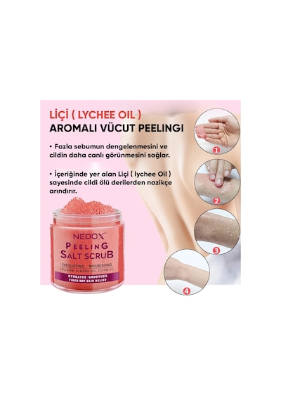 Nedox Liçi (lychee Oil) Besleyici ve Nemlendirici El & Vücut Peelingi 250 ML