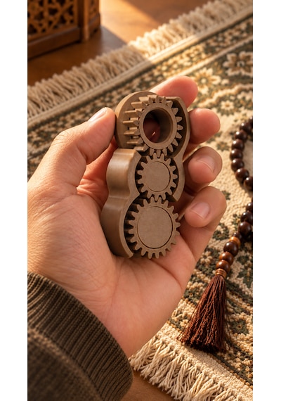 Modern Tesbih Tasarımlı Anti Stres Fidget Elde Çevirmeli Masaüstü Aksesuar Kahverengi