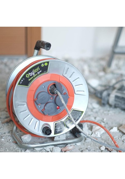 Bylion Mmp30325f Metal Gövde Makaralı Kablo 3x2.5mm - 30 Mt 30 M