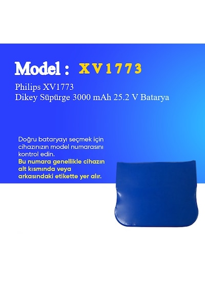 Philips Xv1773 Dikey Süpürge 3000 Mah 25.2v Batarya