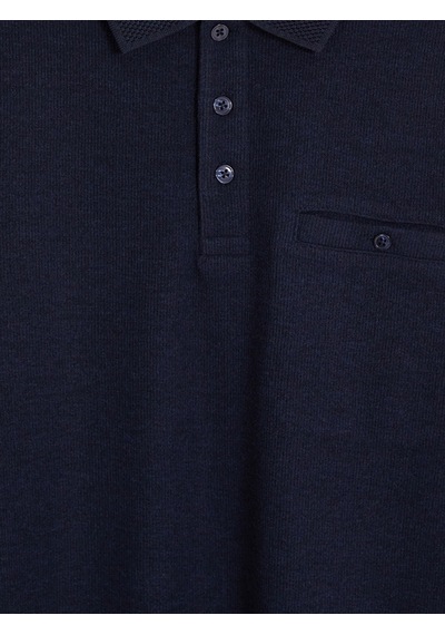 Lcwaıkıkı Classic Lacivert Polo Yaka Erkek Sweatshirt