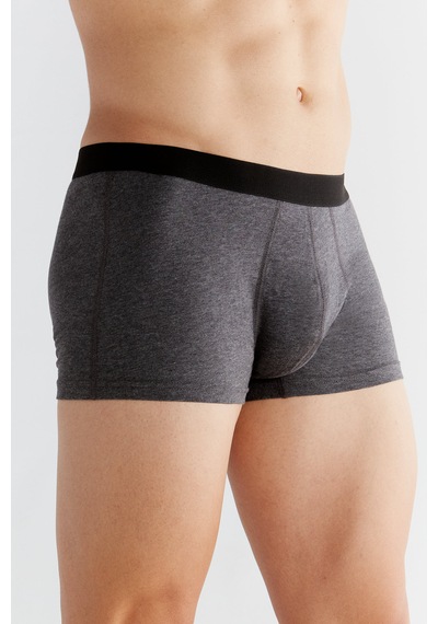 Albero Natur Gots Sertifikalı Organik Pamuk Erkek Trunk Boxer İç Çamaşırı Gri Melanj