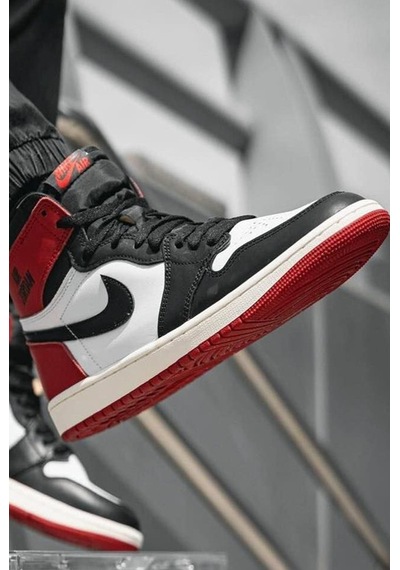 Nike Air Jordan 1 Retro High Og Unisex Sneaker Hakiki Deri Bilekli Günlük Spor Ayakkabı Beyaz Kırmızı Beyaz-kırmızı