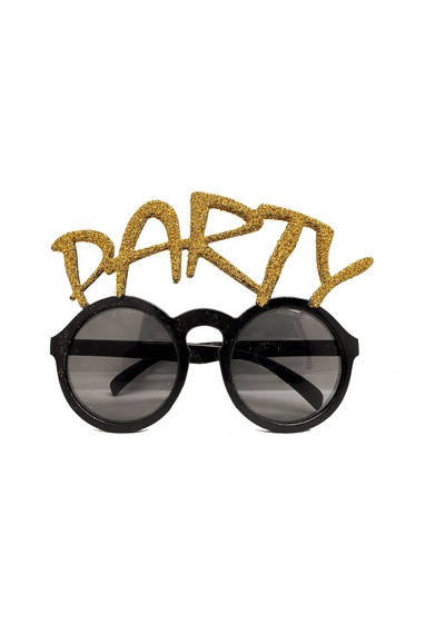 Altın Simli Party Yazılı Parti Gözlüğü Show 15x7 Cm 5691 "