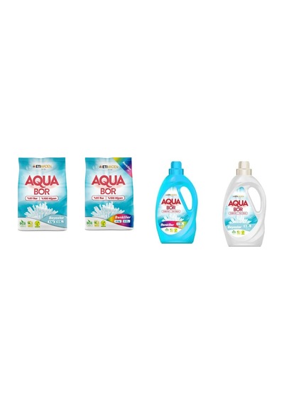 Aquabor Doğal Mineralli 4 Kg Beyaz + 4 Kg Renkliler + Sıvı Renkliler + Sıvı Beyaz 4 Lü Set 0.75 LT - 2.5 LT - 12 KG 44209934