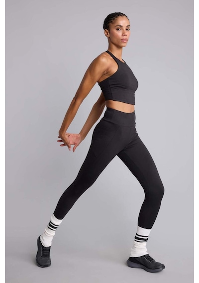 Defacto Ultra Yumuşak Orta Destekli Bisiklet Yaka Crop Sporcu Bra H5306ax26aubk81 Siyah-bk81