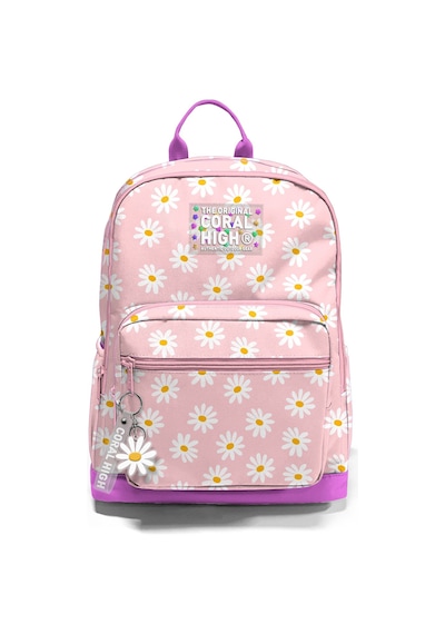 Coral High Papatya Desenli Okul Sırt Çantası 33224 124-Pembe
