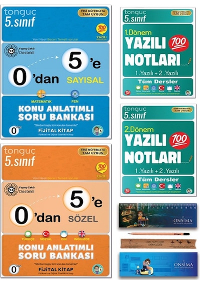 Tonguç Akademi 5. Sınıf 0 Dan 5 E Konu Anlatımlı Soru Bankası - 1. Ve 2. Dönem Yazılı Notları Tüm Dersler Set