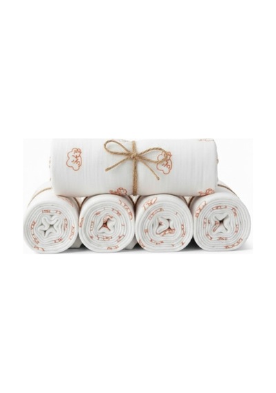 4 Lü Tek Kat Müslin 50x50 Cm Anne Bebek Omuz Mendili %100 Organik Pamuk Müslin - 882046171