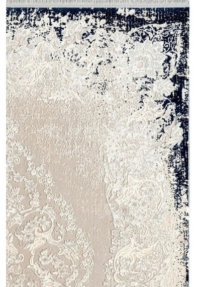 Pier Zen Hg01a Krem Lacivert Viskon Akrilik Yumuşak Leke Tutmaz Silinebilir Halı Krem Mavi 120 X 180 Genel