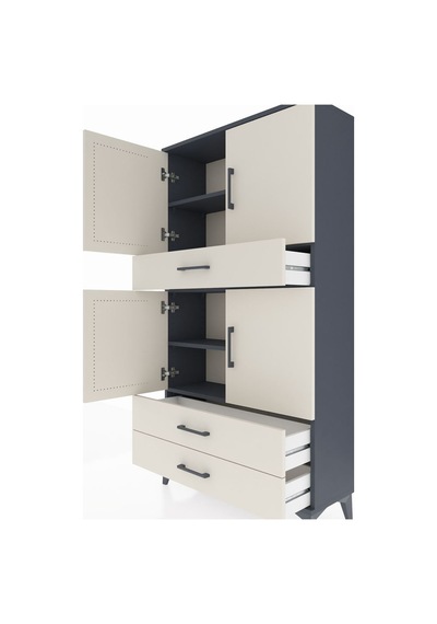 Arges Dolap 4 Raflı 3 Çekmeceli 4 Kapaklı 88x30x163 Antrasit-aytaşı Antrasit Arges Dolap 4 Raflı 3 Çekmeceli 4 Kapaklı 88x30x163 Antrasit-aytaşı Antrasit