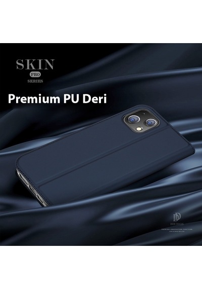 More TR Dux Ducis Apple Uyumlu iPhone 14 Plus 6.7 Kılıf Skin Pro Series Flip Cover Kapaklı Kılıf - Lacivert