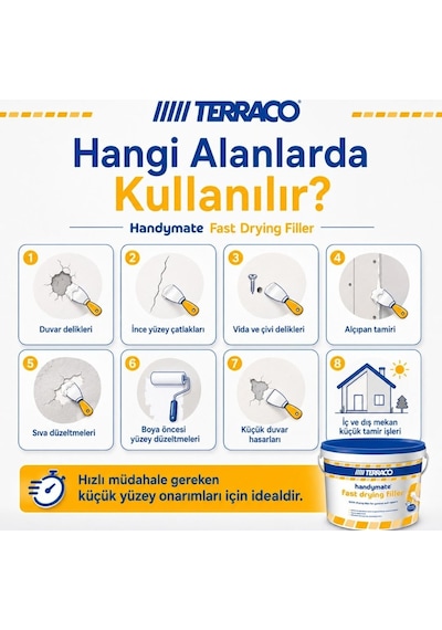 Terraco Handymate Hızlı Kuruyan Duvar Tamir Dolgu Macunu - 1 Lt